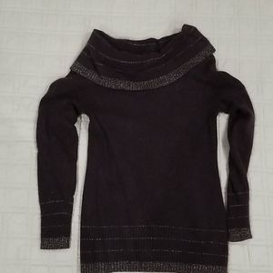 Dark brown m gold sweater